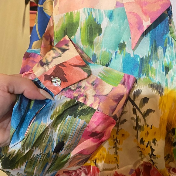 ZARA Floral Patchwork Printed Blouse NWT - Picture 4 of 8